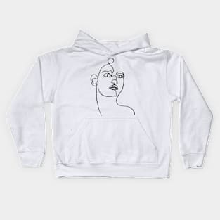 Beautiful women one line art Kids Hoodie